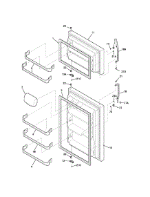 Door parts for Kenmore Refrigerator 253.64810402 (25364810402, 253 64810402) from AppliancePartsPros.com