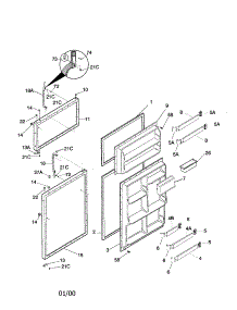 Door parts for Kenmore Refrigerator 253.69132991 (25369132991, 253 69132991) from AppliancePartsPros.com