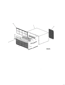 Cabinet Front And Wrapper parts for Kenmore Air Conditioner 253.70123001 (25370123001, 253 70123001) from AppliancePartsPros.com