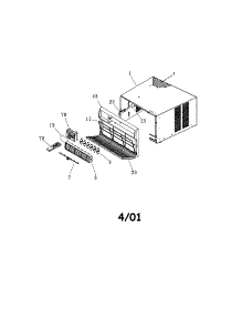 Cabinet Front And Wrapper parts for Kenmore Air Conditioner 253.70125003 (25370125003, 253 70125003) from AppliancePartsPros.com