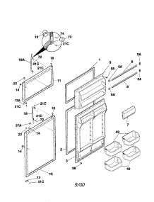 Door parts for Kenmore Refrigerator 253.70132992 (25370132992, 253 70132992) from AppliancePartsPros.com
