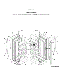 Fresh Food Door parts for Kenmore Refrigerator 253.7041341G (2537041341G, 253 7041341G) from AppliancePartsPros.com