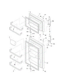 Door parts for Kenmore Refrigerator 253.7088240K (2537088240K, 253 7088240K) from AppliancePartsPros.com