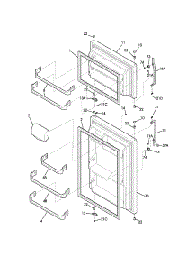 Door parts for Kenmore Refrigerator 253.71512400 (25371512400, 253 71512400) from AppliancePartsPros.com
