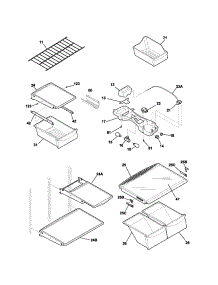 Shelves parts for Kenmore Refrigerator 253.72074302 (25372074302, 253 72074302) from AppliancePartsPros.com