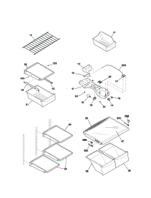 Shelves parts for Kenmore Refrigerator 253.72243202 (25372243202, 253 72243202) from AppliancePartsPros.com