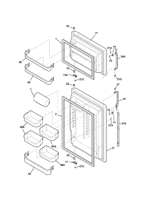 Door parts for Kenmore Refrigerator 253.73093302 (25373093302, 253 73093302) from AppliancePartsPros.com