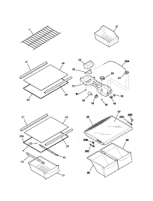 Shelves parts for Kenmore Refrigerator 253.74199400 (25374199400, 253 74199400) from AppliancePartsPros.com