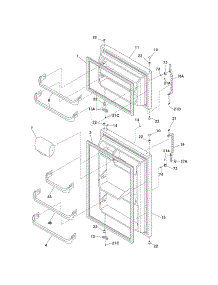 Door parts for Kenmore Refrigerator 253.74522401 (25374522401, 253 74522401) from AppliancePartsPros.com
