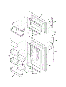Door parts for Kenmore Refrigerator 253.74853406 (25374853406, 253 74853406) from AppliancePartsPros.com