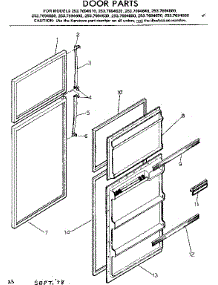 Door Parts parts for Kenmore Refrigerator 253.7694680 (2537694680, 253 7694680) from AppliancePartsPros.com