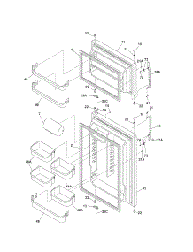 Door parts for Kenmore Refrigerator 253.77179500 (25377179500, 253 77179500) from AppliancePartsPros.com