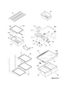 Shelves parts for Kenmore Refrigerator 253.79243704 (25379243704, 253 79243704) from AppliancePartsPros.com