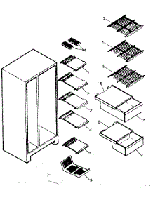 Shelves parts for Kenmore Refrigerator 253.8479181 (2538479181, 253 8479181) from AppliancePartsPros.com