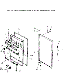 Door Parts parts for Kenmore Refrigerator 253.8607553 (2538607553, 253 8607553) from AppliancePartsPros.com