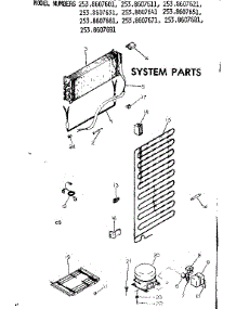 System Parts parts for Kenmore Refrigerator 253.8607651 (2538607651, 253 8607651) from AppliancePartsPros.com