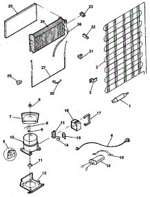 Unit parts for Kenmore Refrigerator 253.8695201 (2538695201, 253 8695201) from AppliancePartsPros.com