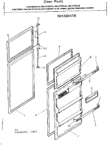 Door Parts parts for Kenmore Refrigerator 253.8722180 (2538722180, 253 8722180) from AppliancePartsPros.com