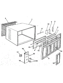 Cabinet And Front Panel parts for Kenmore Air Conditioner 253.8782592 (2538782592, 253 8782592) from AppliancePartsPros.com