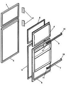 Door parts for Kenmore Refrigerator 253.8790191 (2538790191, 253 8790191) from AppliancePartsPros.com