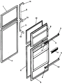 Door parts for Kenmore Refrigerator 253.8796212 (2538796212, 253 8796212) from AppliancePartsPros.com