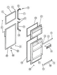 Door parts for Kenmore Refrigerator 253.9305212 (2539305212, 253 9305212) from AppliancePartsPros.com
