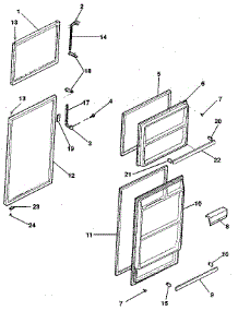 Door parts for Kenmore Refrigerator 253.9305400 (2539305400, 253 9305400) from AppliancePartsPros.com