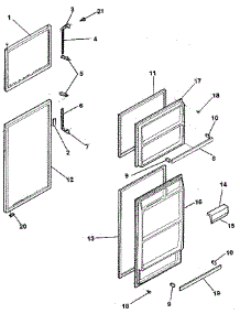 Door parts for Kenmore Refrigerator 253.9307010 (2539307010, 253 9307010) from AppliancePartsPros.com