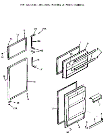 Door parts for Kenmore Refrigerator 253.9308793 (2539308793, 253 9308793) from AppliancePartsPros.com
