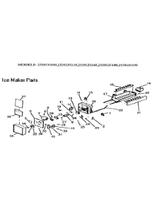 Ice Maker parts for Kenmore Refrigerator 253.9335110 (2539335110, 253 9335110) from AppliancePartsPros.com
