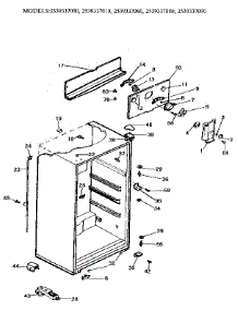 Cabinet Parts parts for Kenmore Refrigerator 253.9337000 (2539337000, 253 9337000) from AppliancePartsPros.com