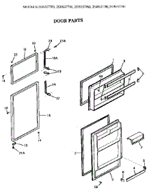 Door parts for Kenmore Refrigerator 253.9337790 (2539337790, 253 9337790) from AppliancePartsPros.com
