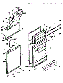 Doors parts for Kenmore Refrigerator 253.9346290 (2539346290, 253 9346290) from AppliancePartsPros.com