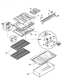 Shelves parts for Kenmore Refrigerator 253.9366016 (2539366016, 253 9366016) from AppliancePartsPros.com
