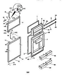 Doors parts for Kenmore Refrigerator 253.9366724 (2539366724, 253 9366724) from AppliancePartsPros.com