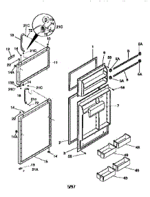Doors parts for Kenmore Refrigerator 253.9366744 (2539366744, 253 9366744) from AppliancePartsPros.com