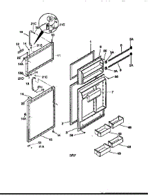 Doors parts for Kenmore Refrigerator 253.9366784 (2539366784, 253 9366784) from AppliancePartsPros.com