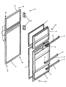 Door parts for Kenmore Refrigerator 253.9600194 (2539600194, 253 9600194) from AppliancePartsPros.com