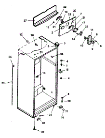 Cabinet parts for Kenmore Refrigerator 253.9618160 (2539618160, 253 9618160) from AppliancePartsPros.com