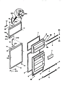 Doors parts for Kenmore Refrigerator 253.9658090 (2539658090, 253 9658090) from AppliancePartsPros.com