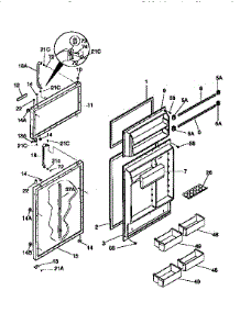 Door parts for Kenmore Refrigerator 253.9668420 (2539668420, 253 9668420) from AppliancePartsPros.com