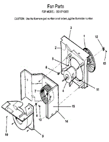 Fan parts for Kenmore Air Conditioner 253.9710822 (2539710822, 253 9710822) from AppliancePartsPros.com