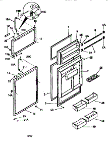 Doors parts for Kenmore Refrigerator 253.9768312 (2539768312, 253 9768312) from AppliancePartsPros.com