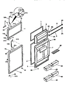 Door parts for Kenmore Refrigerator 253.9768381 (2539768381, 253 9768381) from AppliancePartsPros.com