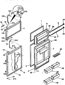 Doors parts for Kenmore Refrigerator 253.9768481 (2539768481, 253 9768481) from AppliancePartsPros.com