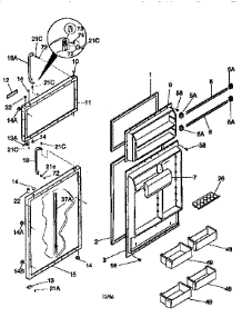 Doors parts for Kenmore Refrigerator 253.9768482 (2539768482, 253 9768482) from AppliancePartsPros.com