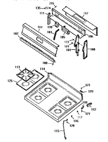 Main Top Section parts for Kenmore Range 362.7271194 (3627271194, 362 7271194) from AppliancePartsPros.com