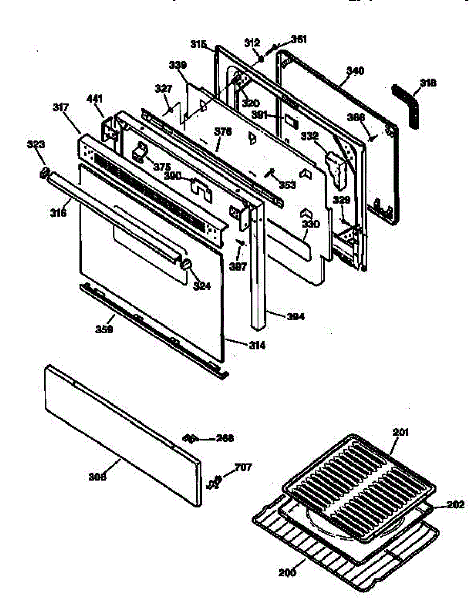 Parts for Kenmore 362.7326193 (3627326193, 362 7326193): Door Parts ...
