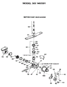 Motor-Pump Mechanism parts for Kenmore Dishwasher 363.1402591 (3631402591, 363 1402591) from AppliancePartsPros.com
