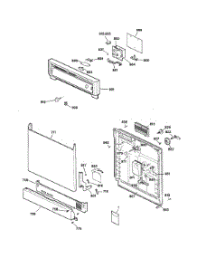 Escutcheon & Door Assembly parts for Kenmore Dishwasher 363.14081990 (36314081990, 363 14081990) from AppliancePartsPros.com